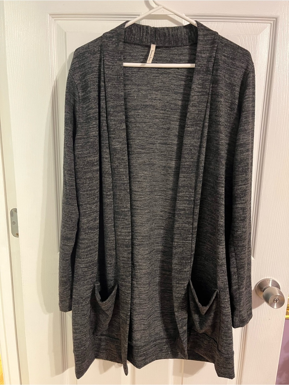 Beeson River Dark Gray Open-Front Women's Cardigan